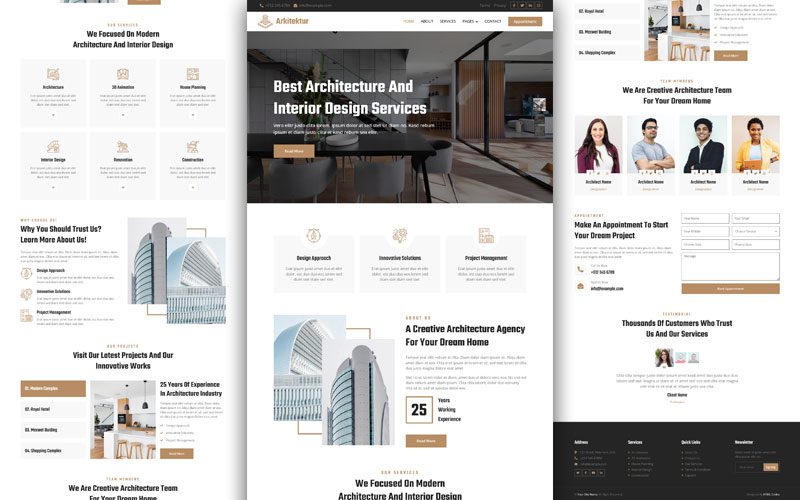 Site para escritórios de arquitetura