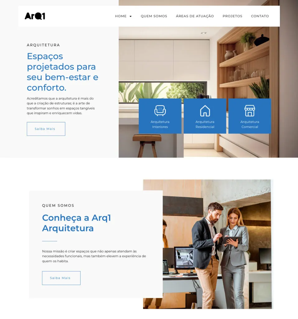 Site para escritórios de arquitetura