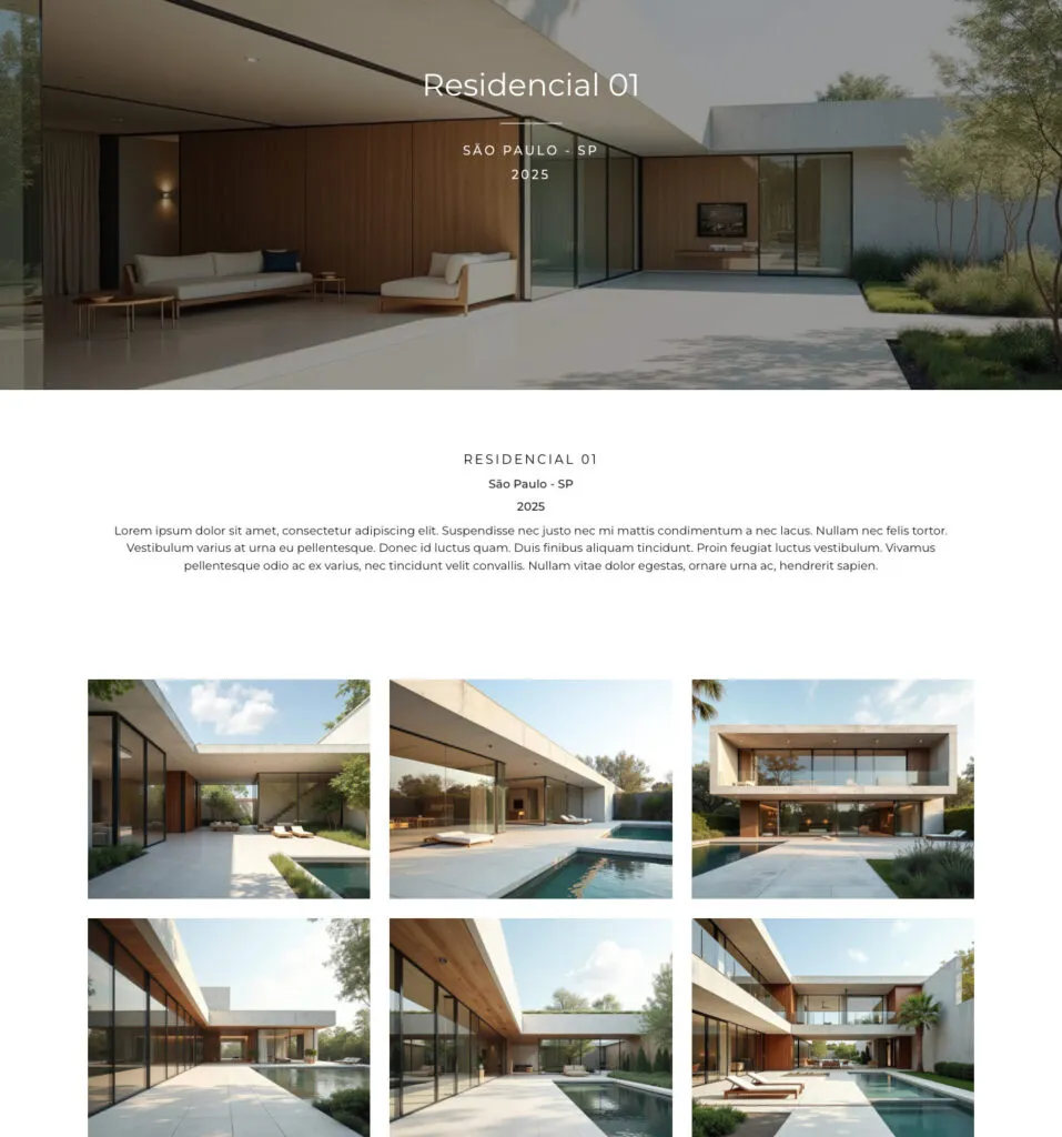 Site para escritórios de arquitetura