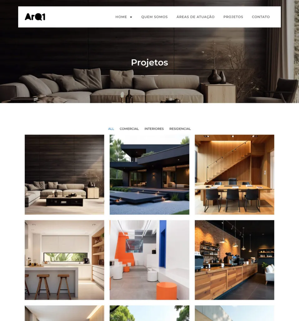 Site para escritórios de arquitetura