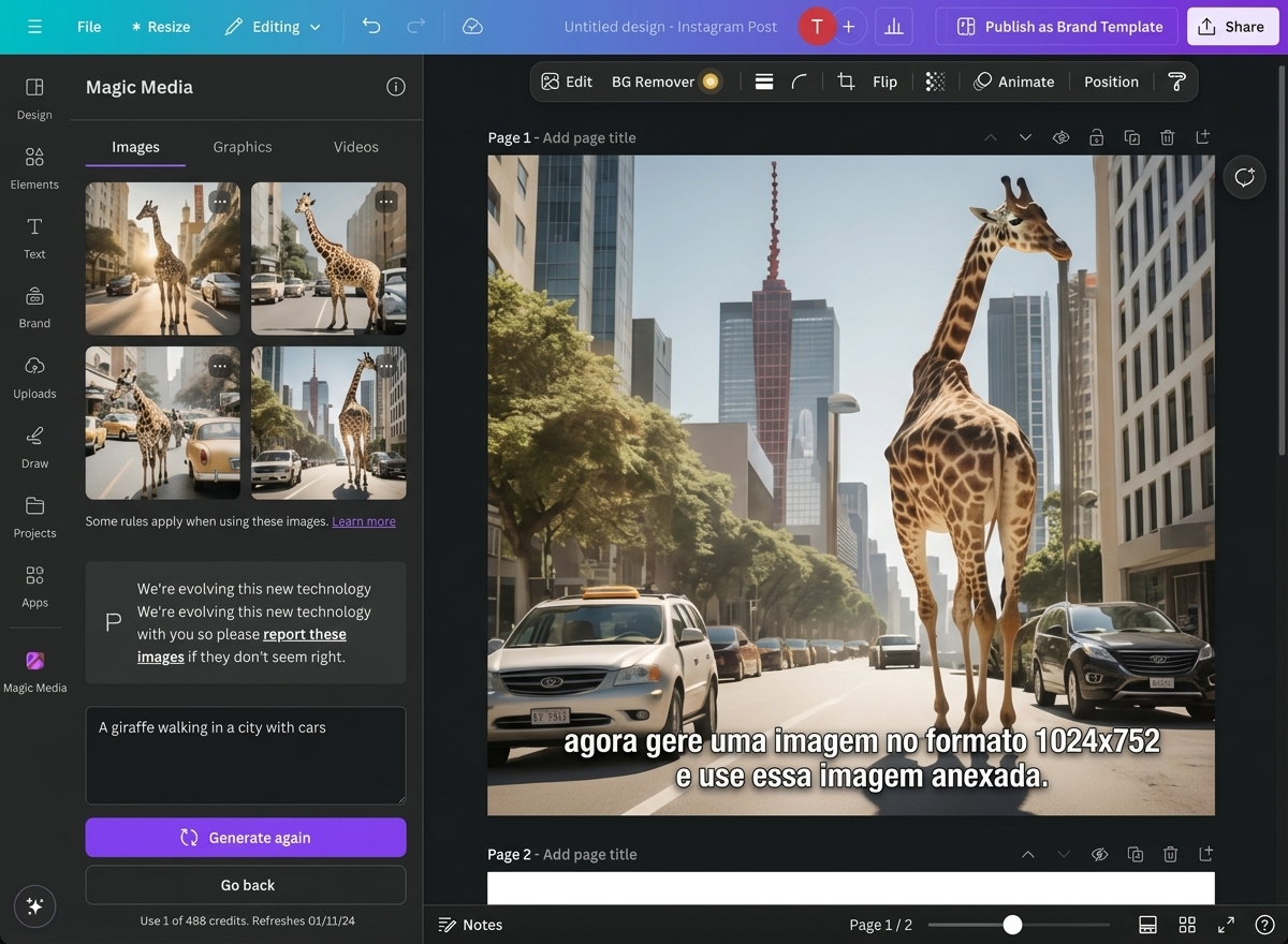 Canva AI para criação de imagens e anúncios de ecommerce